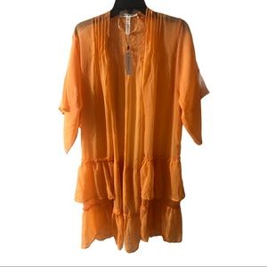 BCBGENERATION RUFFLE KIMONO ROBE